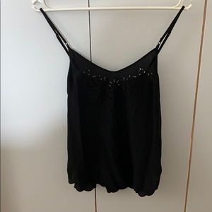 Black silk camisole